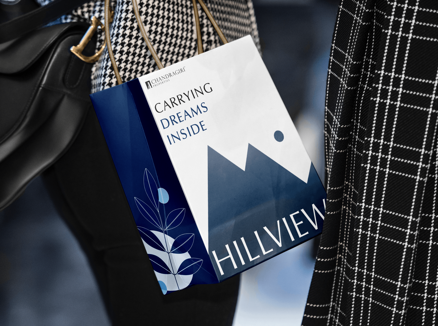 Navy ‘Carrying Dreams Inside’ branded paper bag